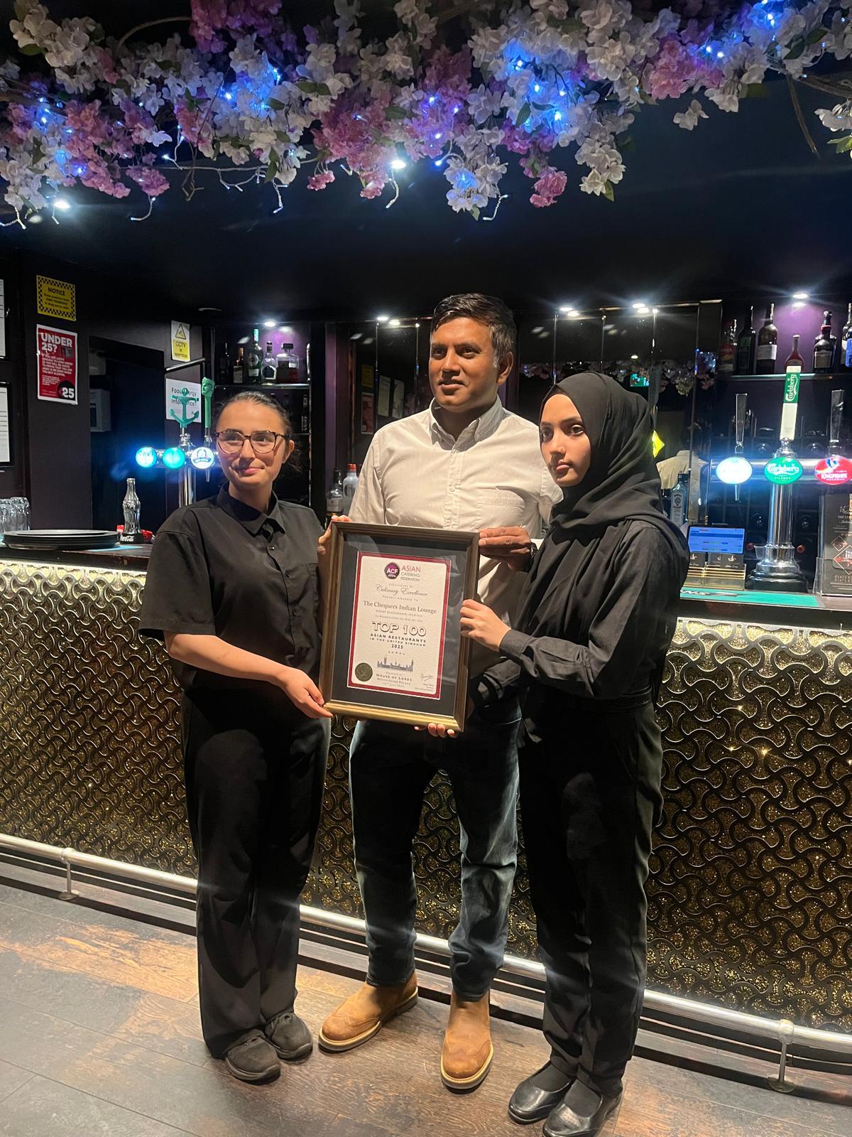 Jilani Restaurant Honoured by James Cartlidge MP
