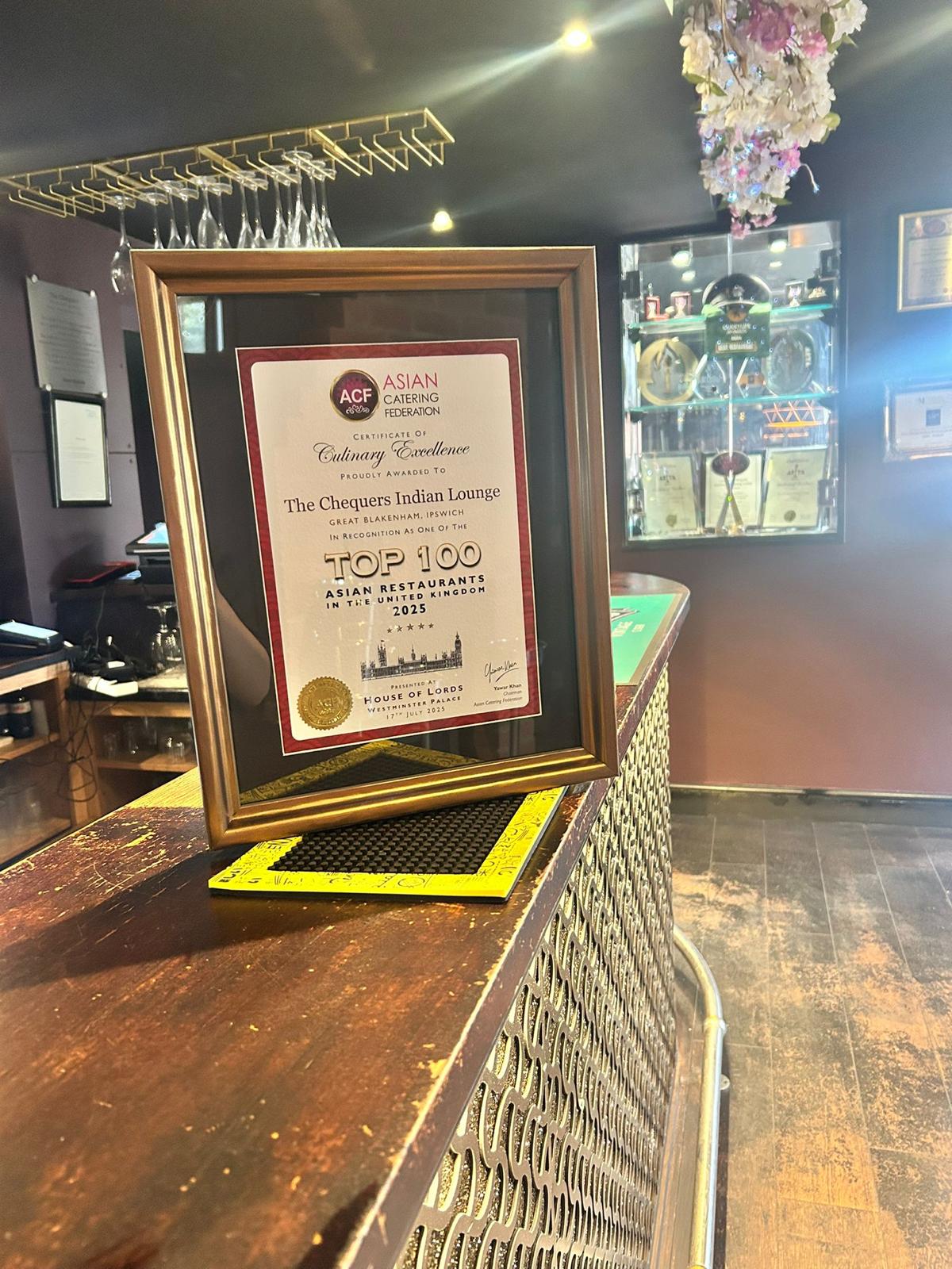 Jilani Restaurant Honoured by James Cartlidge MP