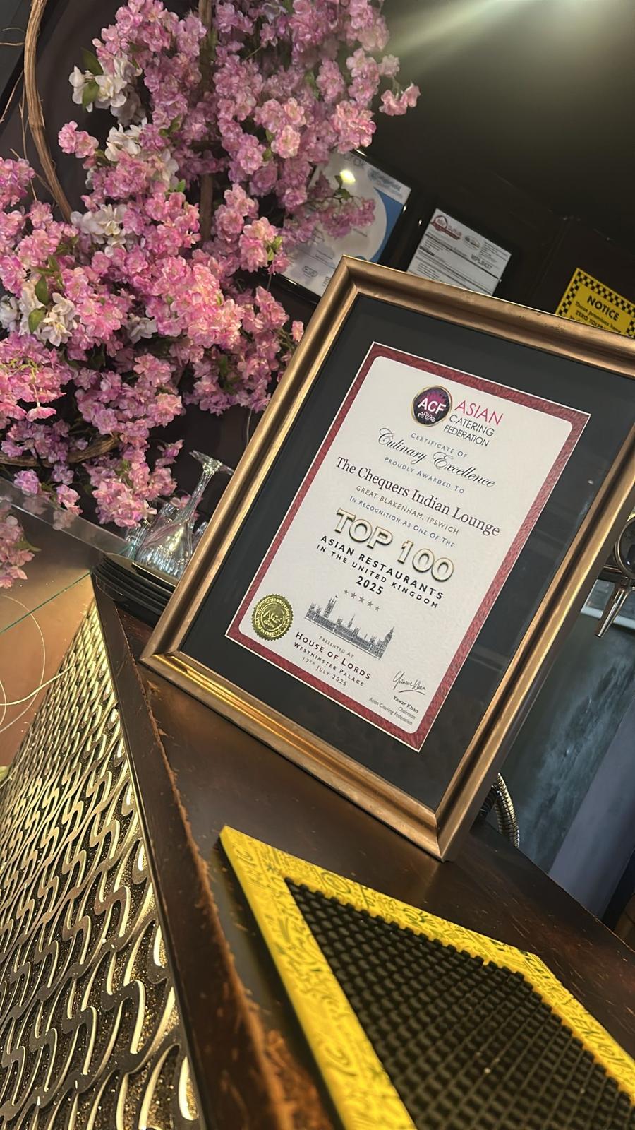 Jilani Restaurant Honoured by James Cartlidge MP